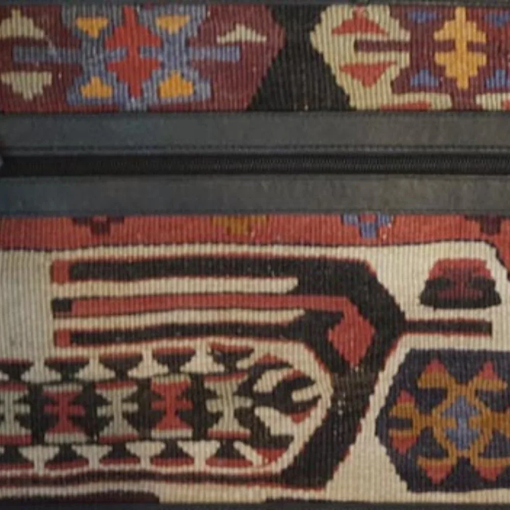 Vintage Yun Art Kilim and Leather Brief Case